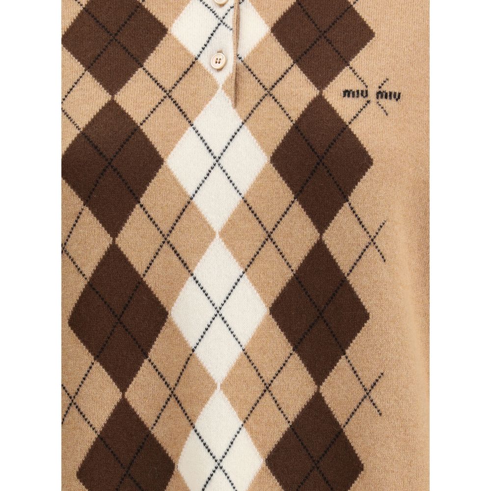 Miu Miu Diamond pattern polo Sweater