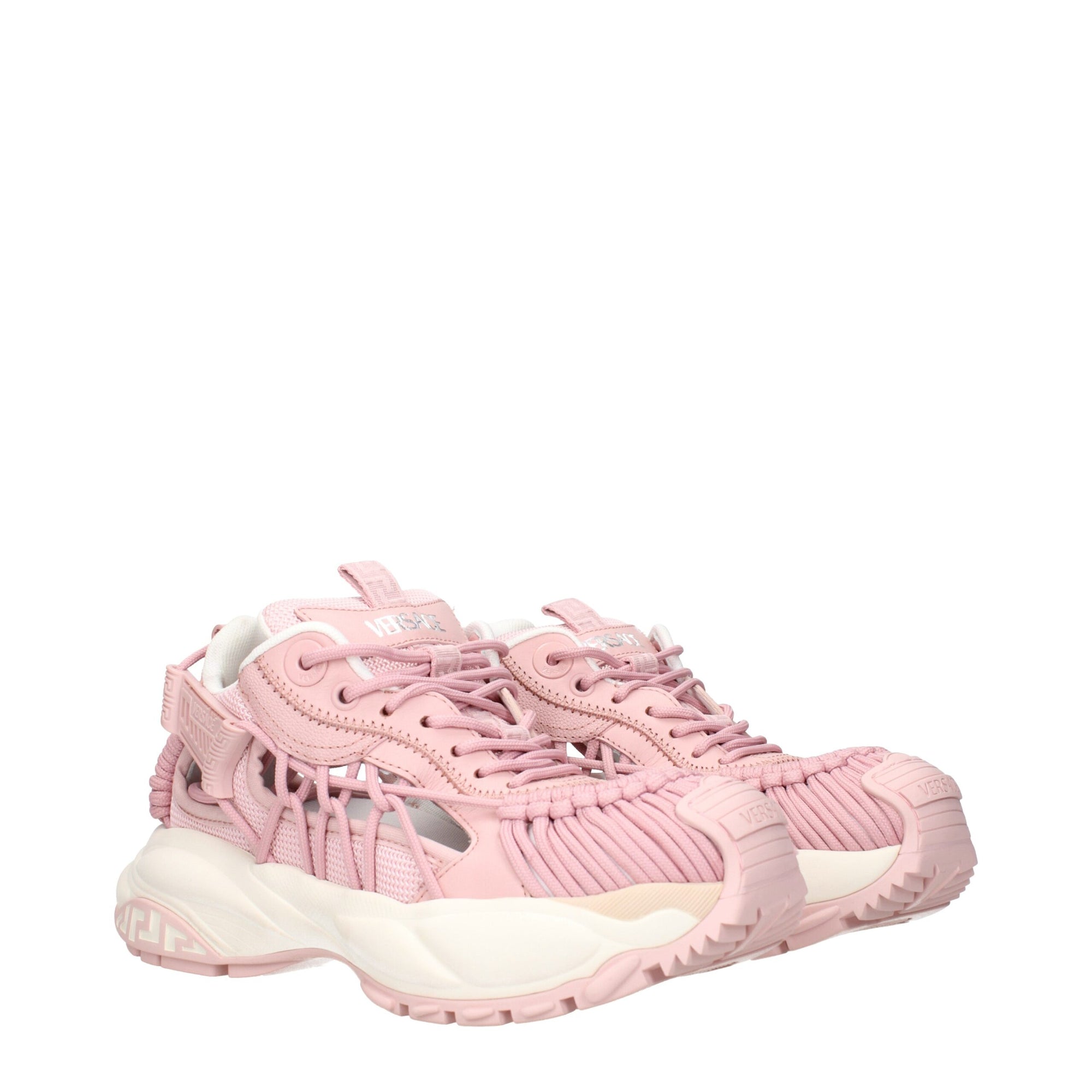 Versace Pink Leather Chunky Sneakers