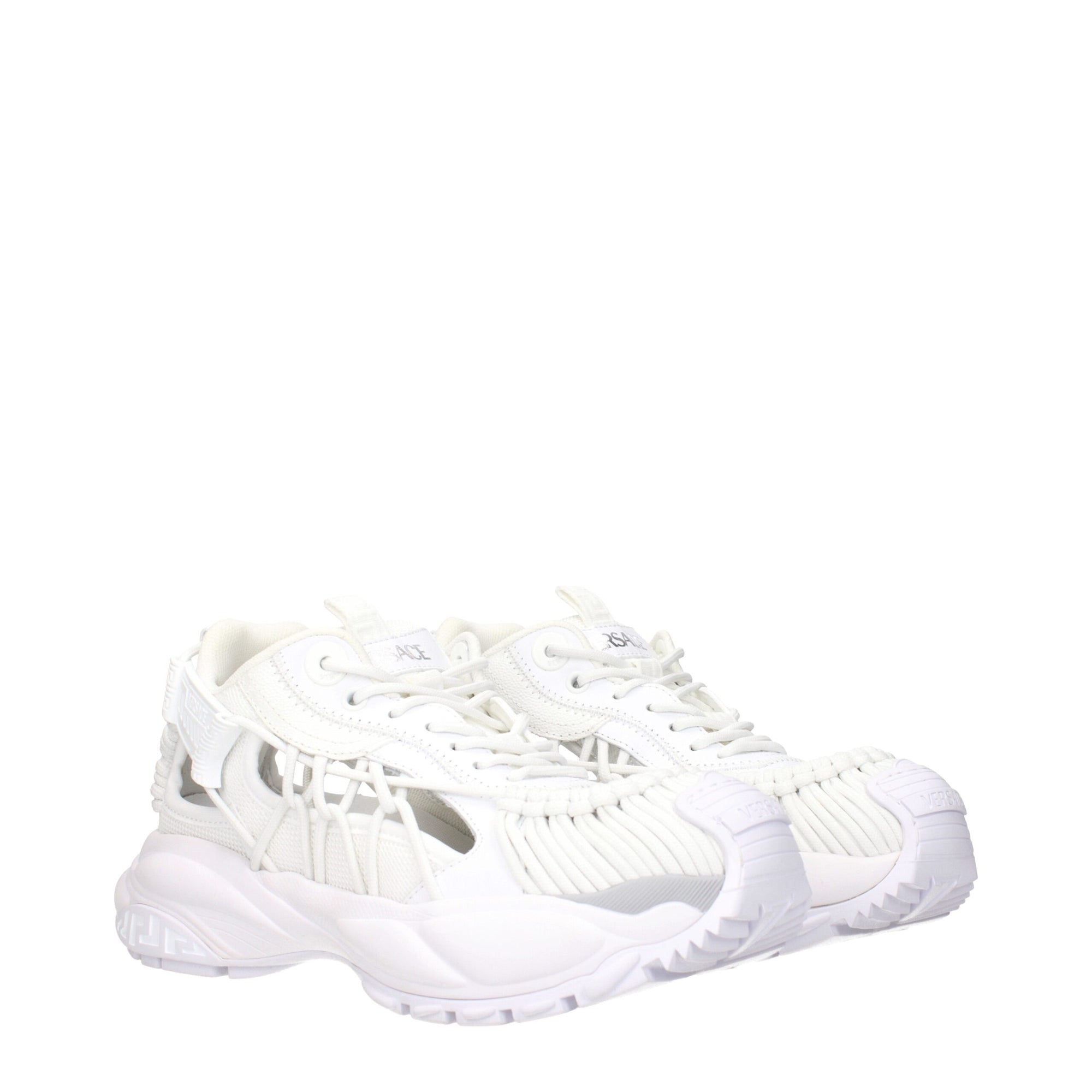 Versace White Leather Low Tops