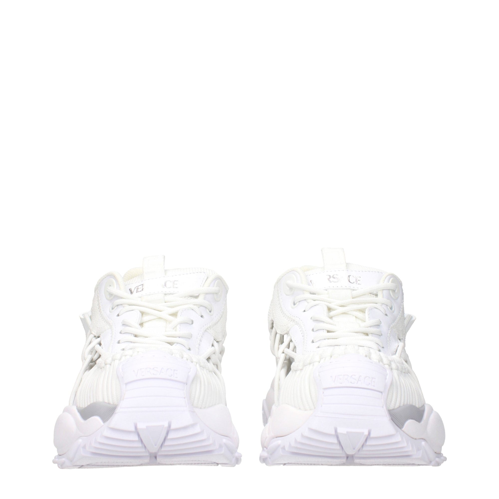 Versace White Leather Low Tops