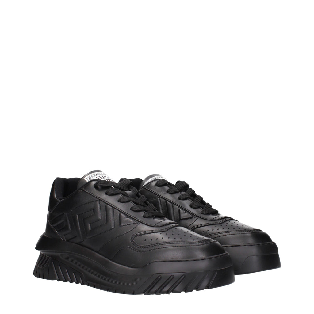 Versace Black Leather Chunky Sneakers