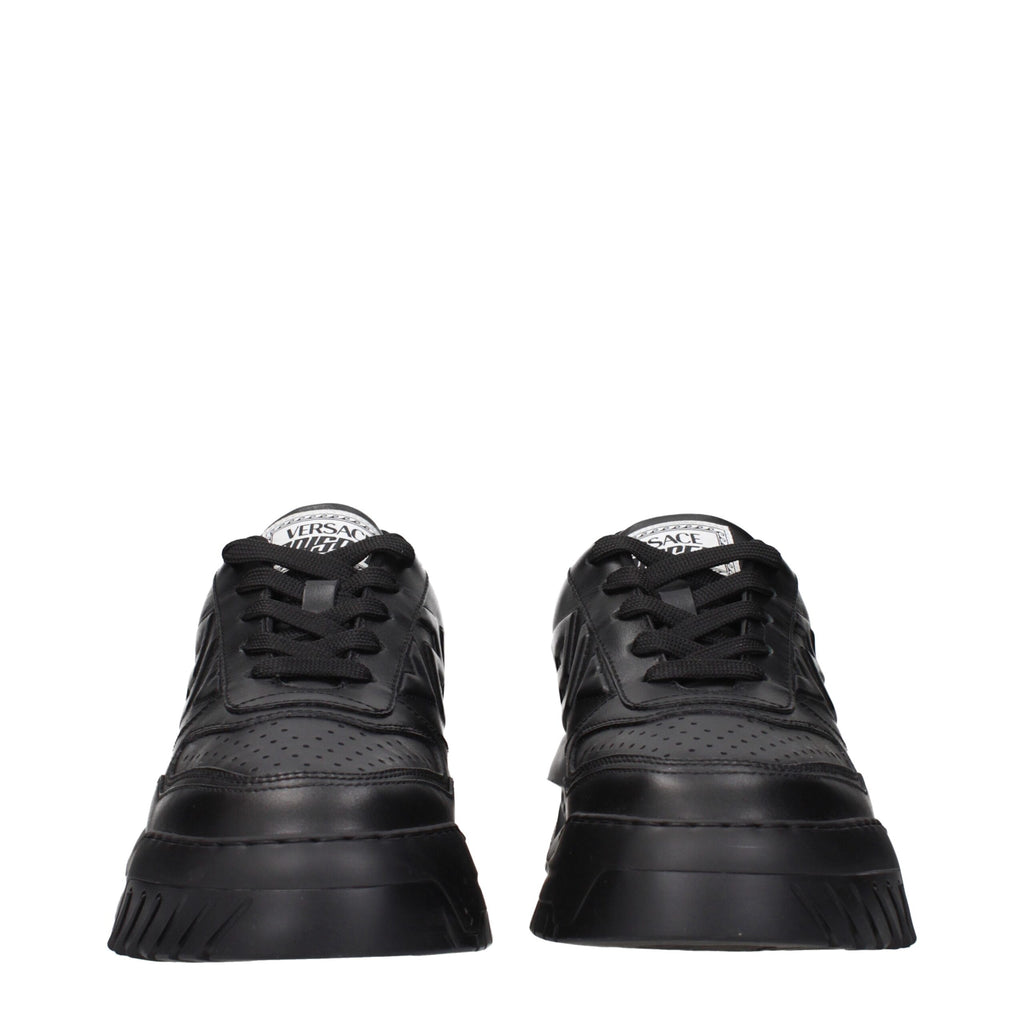 Versace Black Leather Chunky Sneakers