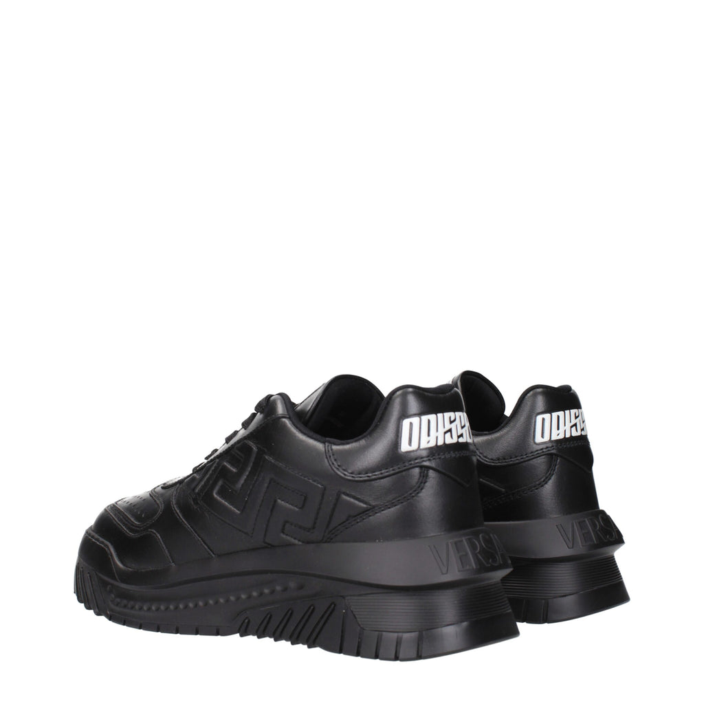 Versace Black Leather Chunky Sneakers