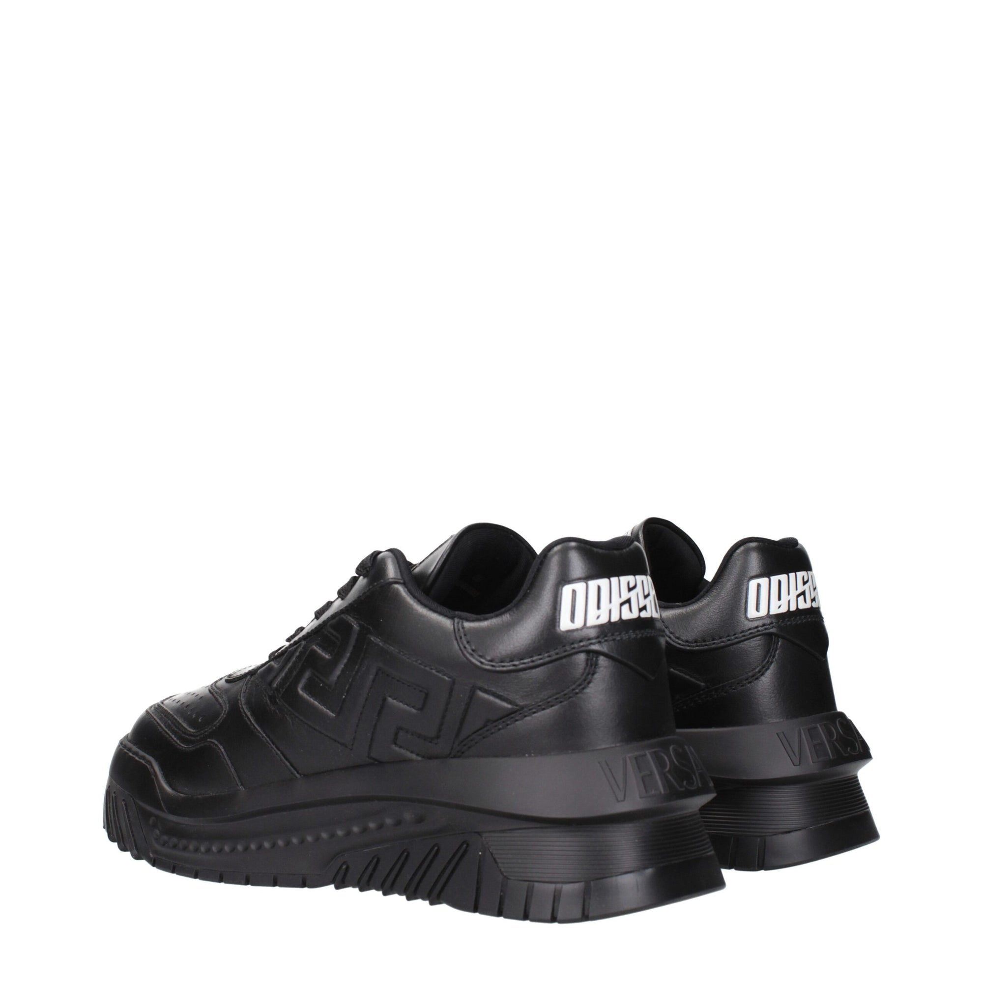 Versace Black Leather Chunky Sneakers