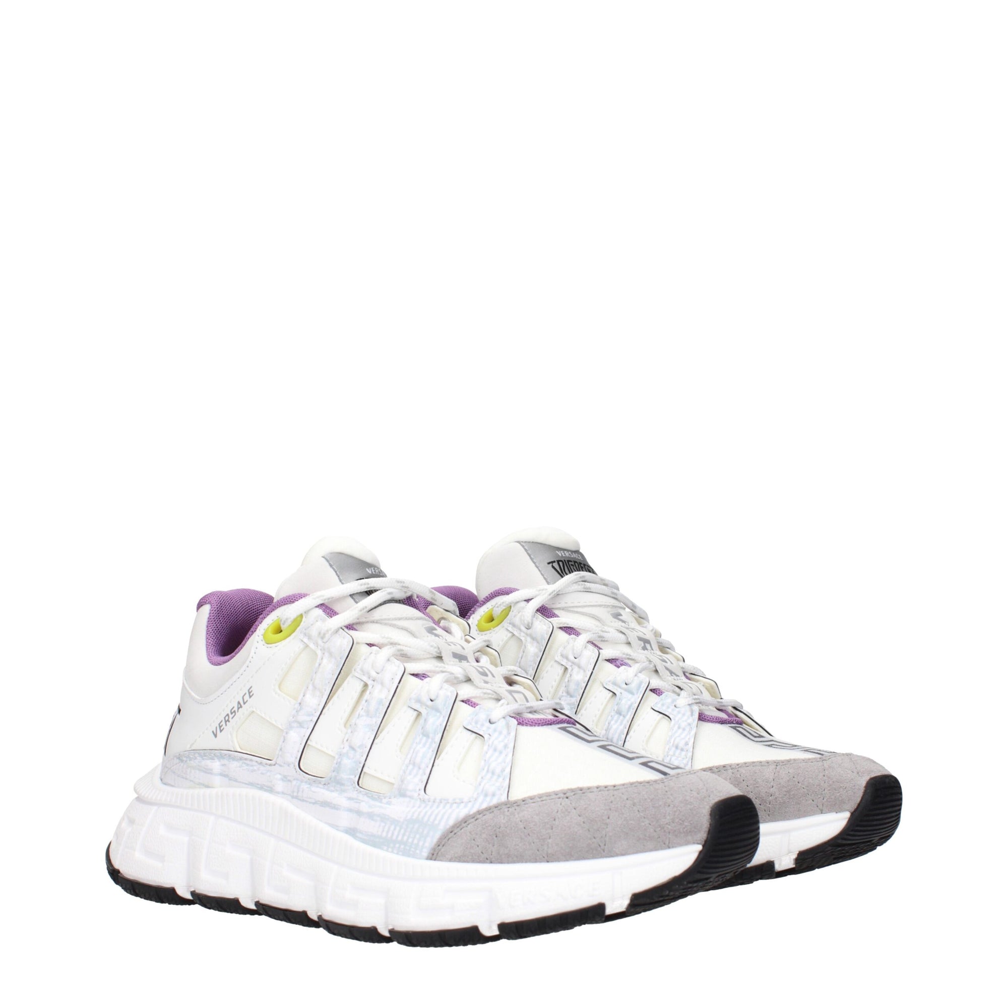 Versace Beige Fabric Athletic Sneakers