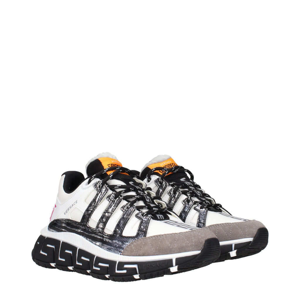 Versace Beige Fabric Athletic Sneakers