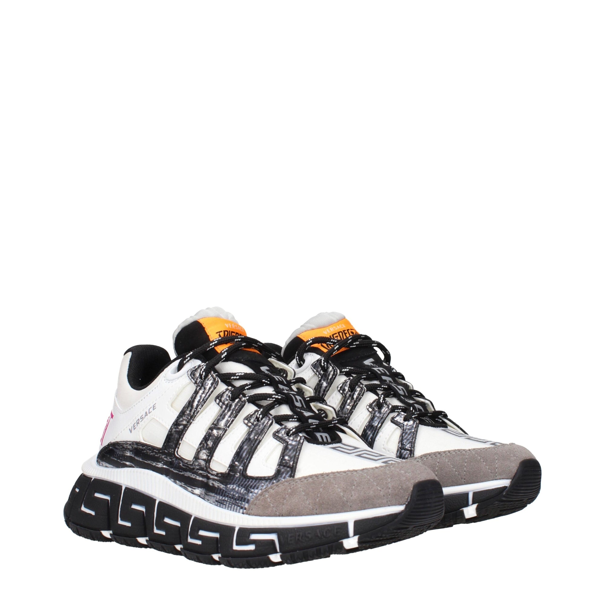 Versace Beige Fabric Athletic Sneakers