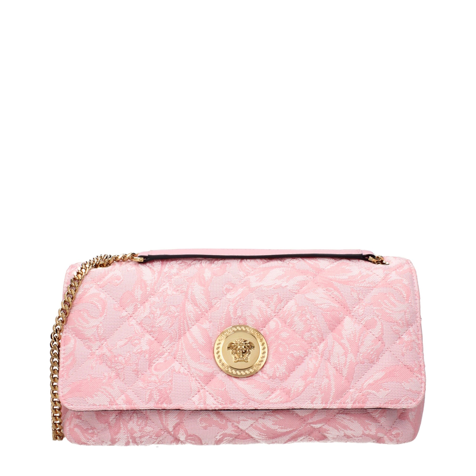Versace Pink Fabric Shoulder Bags