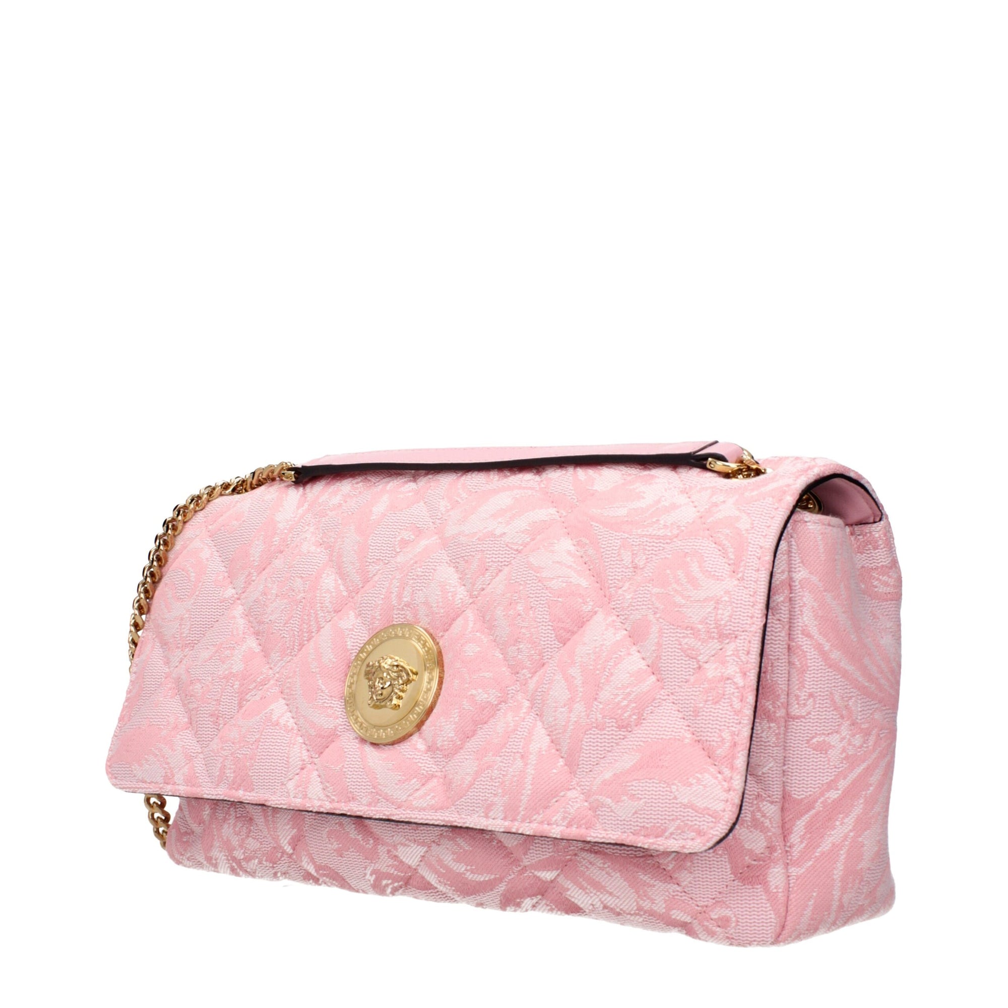 Versace Pink Fabric Shoulder Bags