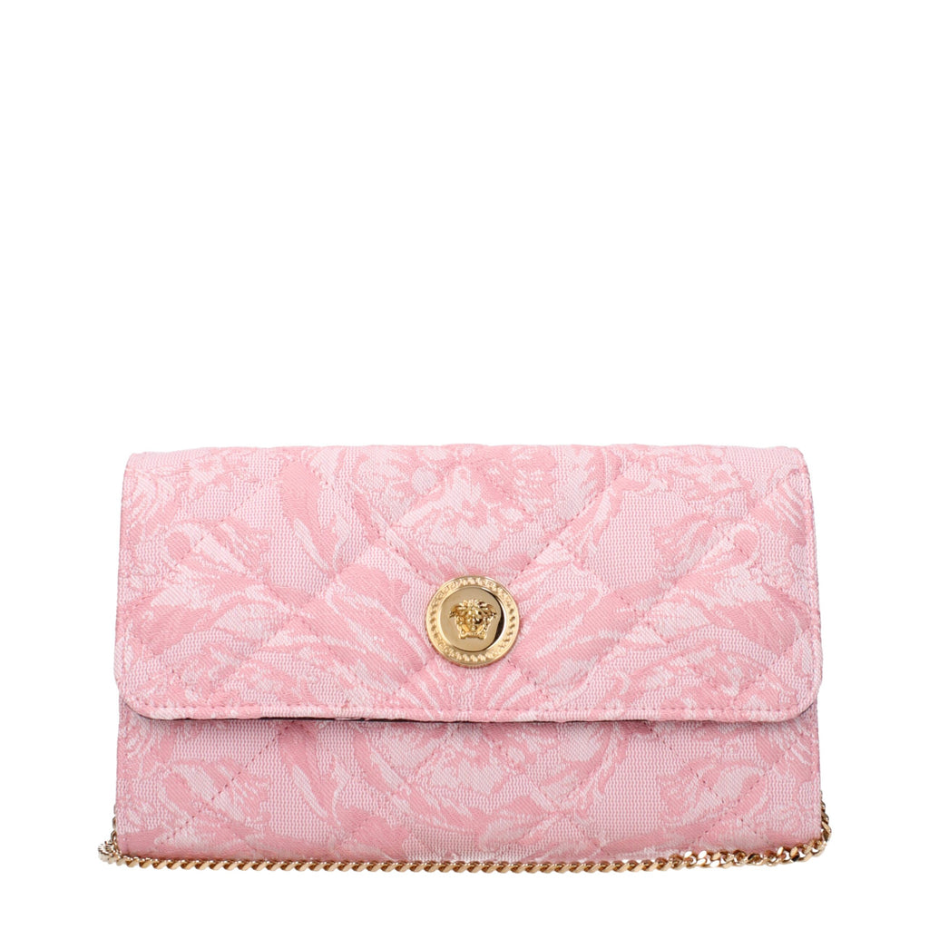 Versace Pink Fabric Clutch Bags