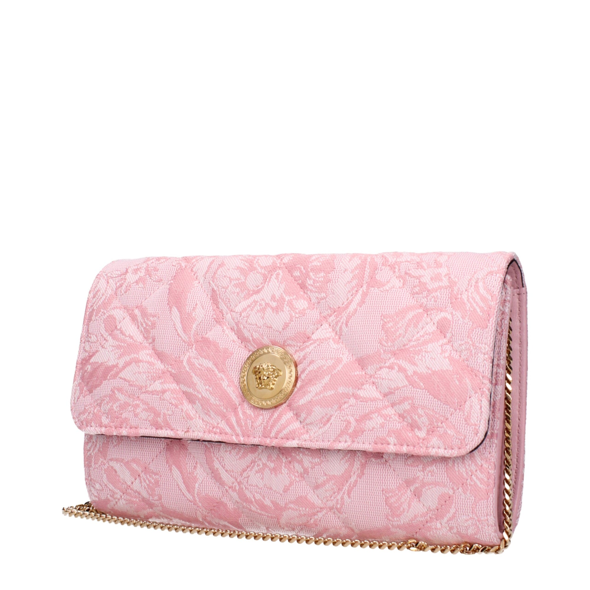 Versace Pink Fabric Clutch Bags
