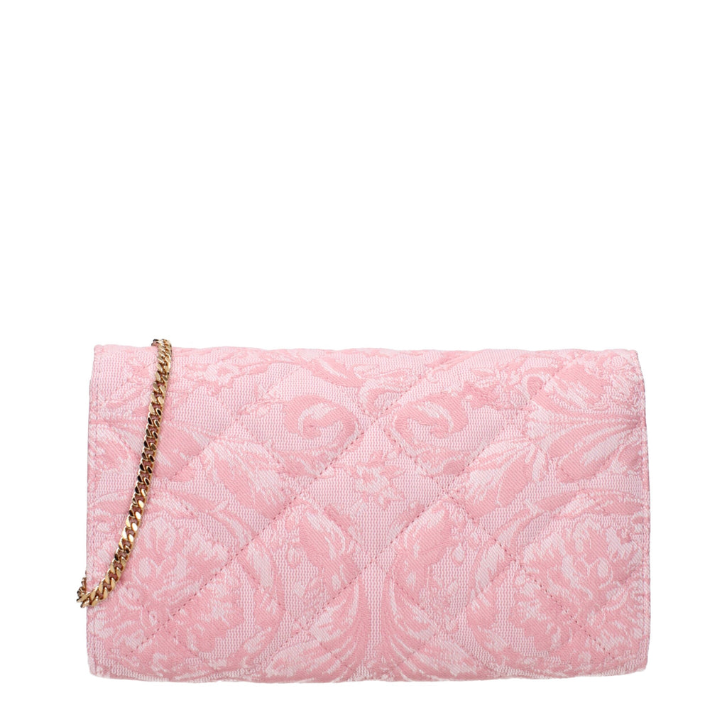 Versace Pink Fabric Clutch Bags