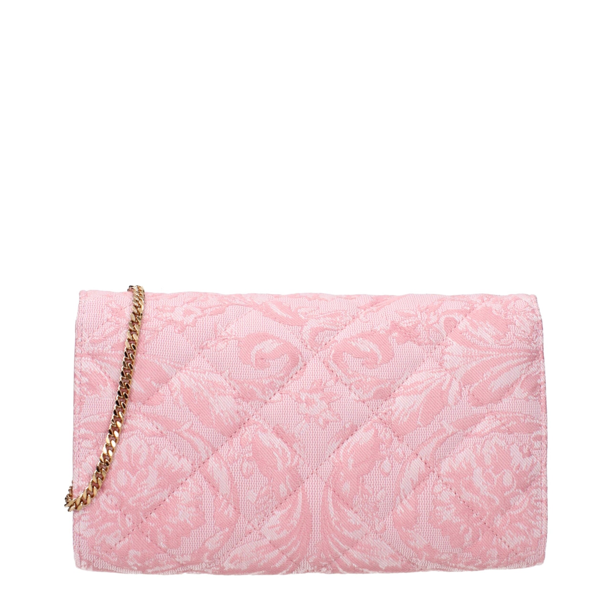 Versace Pink Fabric Clutch Bags