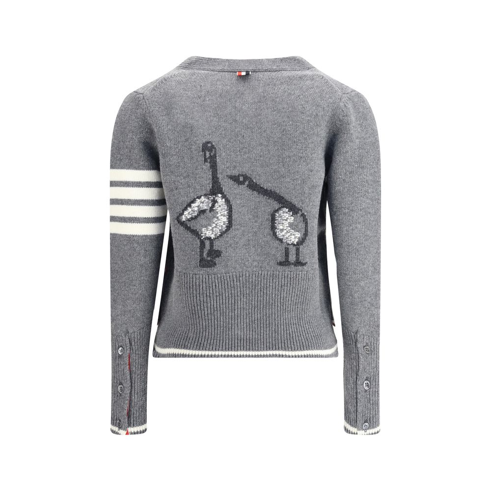 Thom Browne Virgin wool Cardigan with embrodery geese