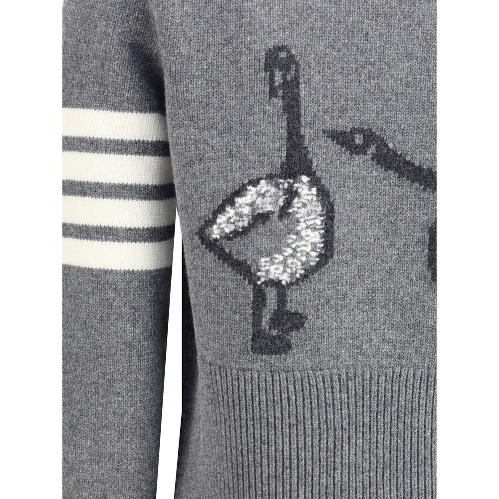 Thom Browne Virgin wool Cardigan with embrodery geese