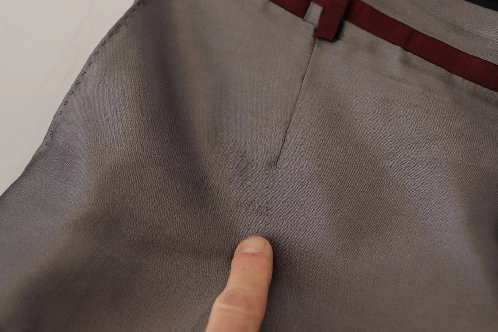 Dolce & Gabbana Gray Silk Metallic Men Dress Trouser Pants