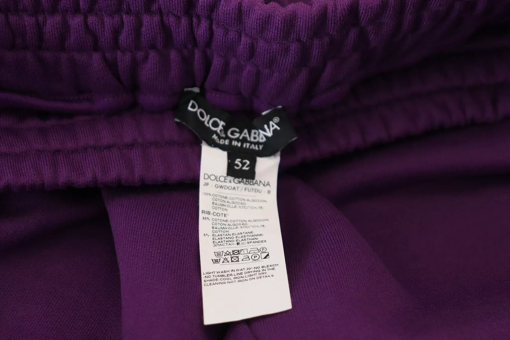 Dolce & Gabbana Purple Cotton Cargo Sweatpants Jogging Pants