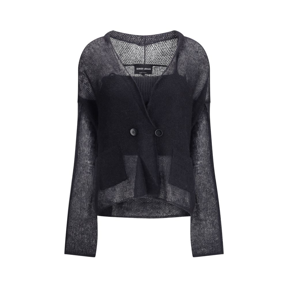 Giorgio Armani Double-breasted cardigan and top in a wool and mohair blend Twin-set