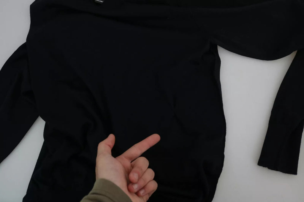Dolce & Gabbana Black Cashmere Crewneck Pullover Sweater