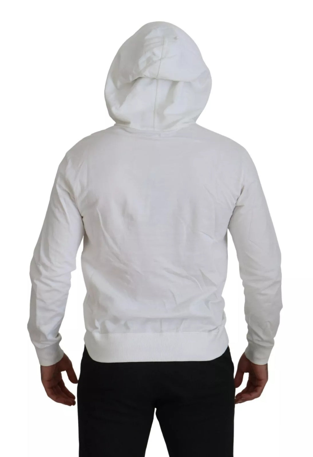 Dolce & Gabbana White Cotton Hooded Sweatshirt Sweater
