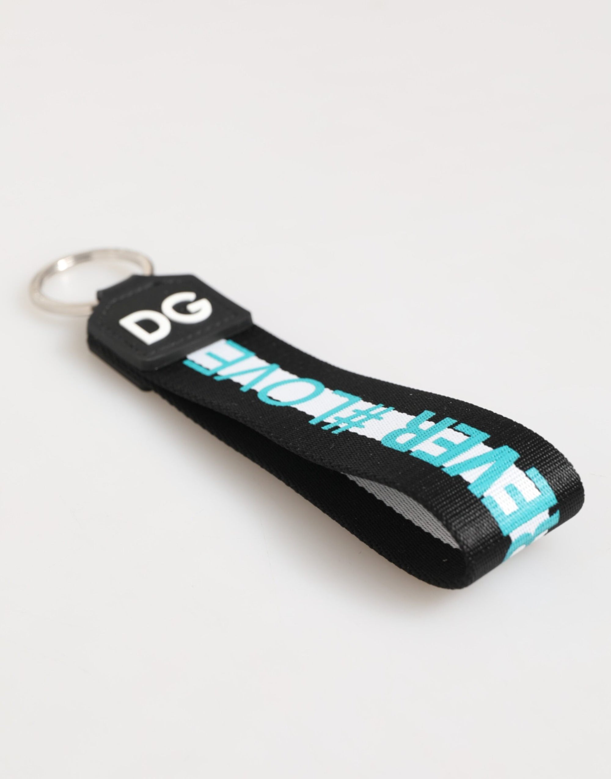 Dolce & Gabbana Multicolor Logo Polyester Brass Holder Keychain Keyring