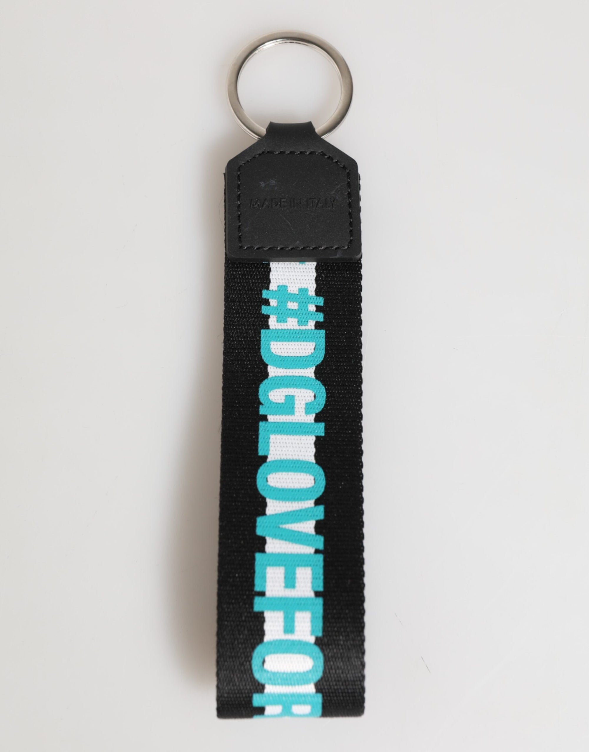 Dolce & Gabbana Multicolor Logo Polyester Brass Holder Keychain Keyring