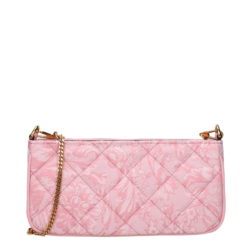 Versace Pink Fabric Crossbody Bags
