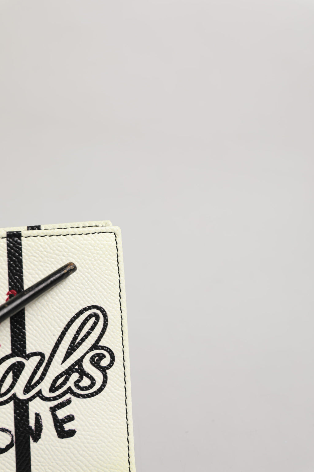 Dolce & Gabbana White Leather DG Crown Royals Bifold Card Holder Wallet