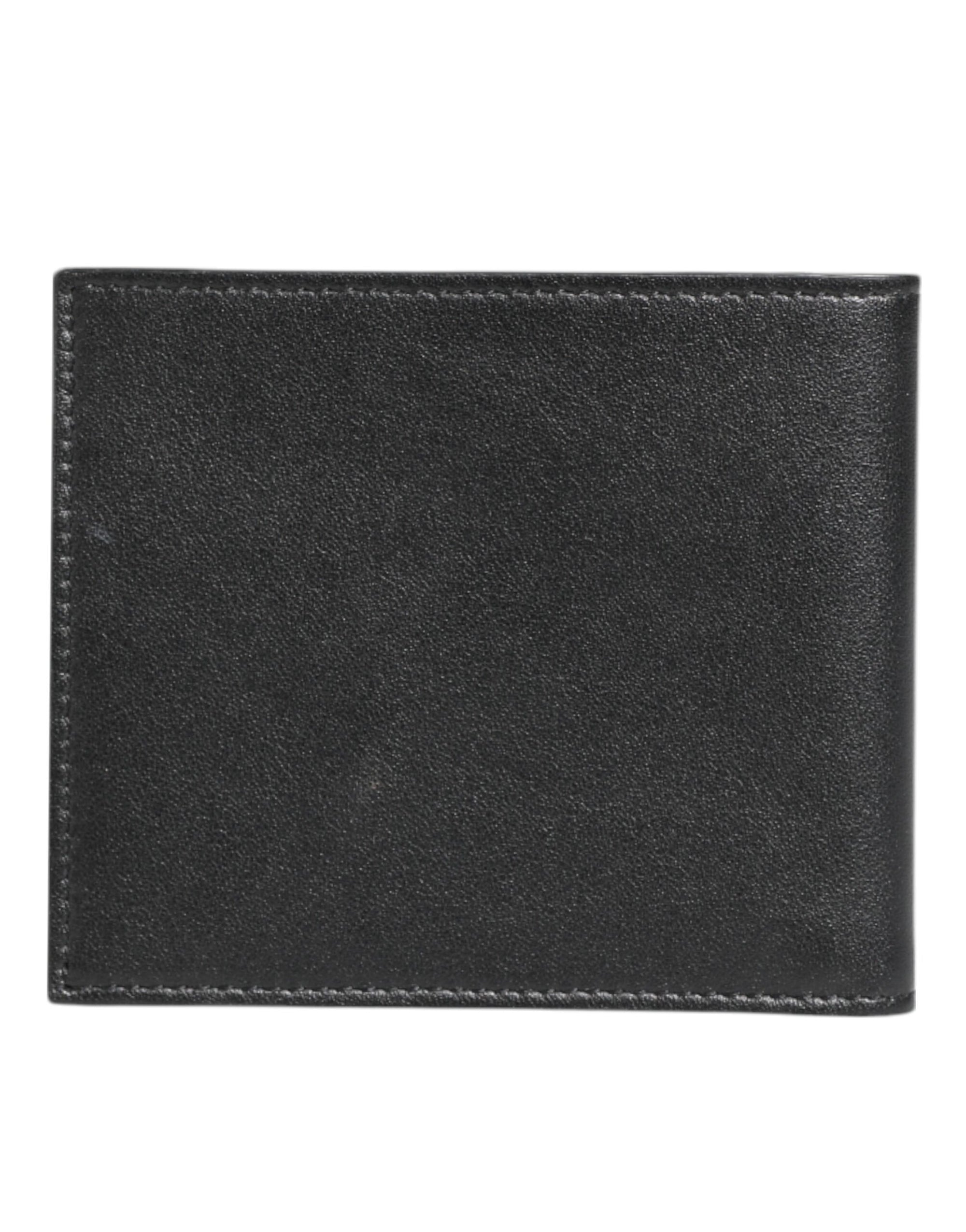 Dolce & Gabbana Black Exotic Leather Bifold Card Holder Men Wallet