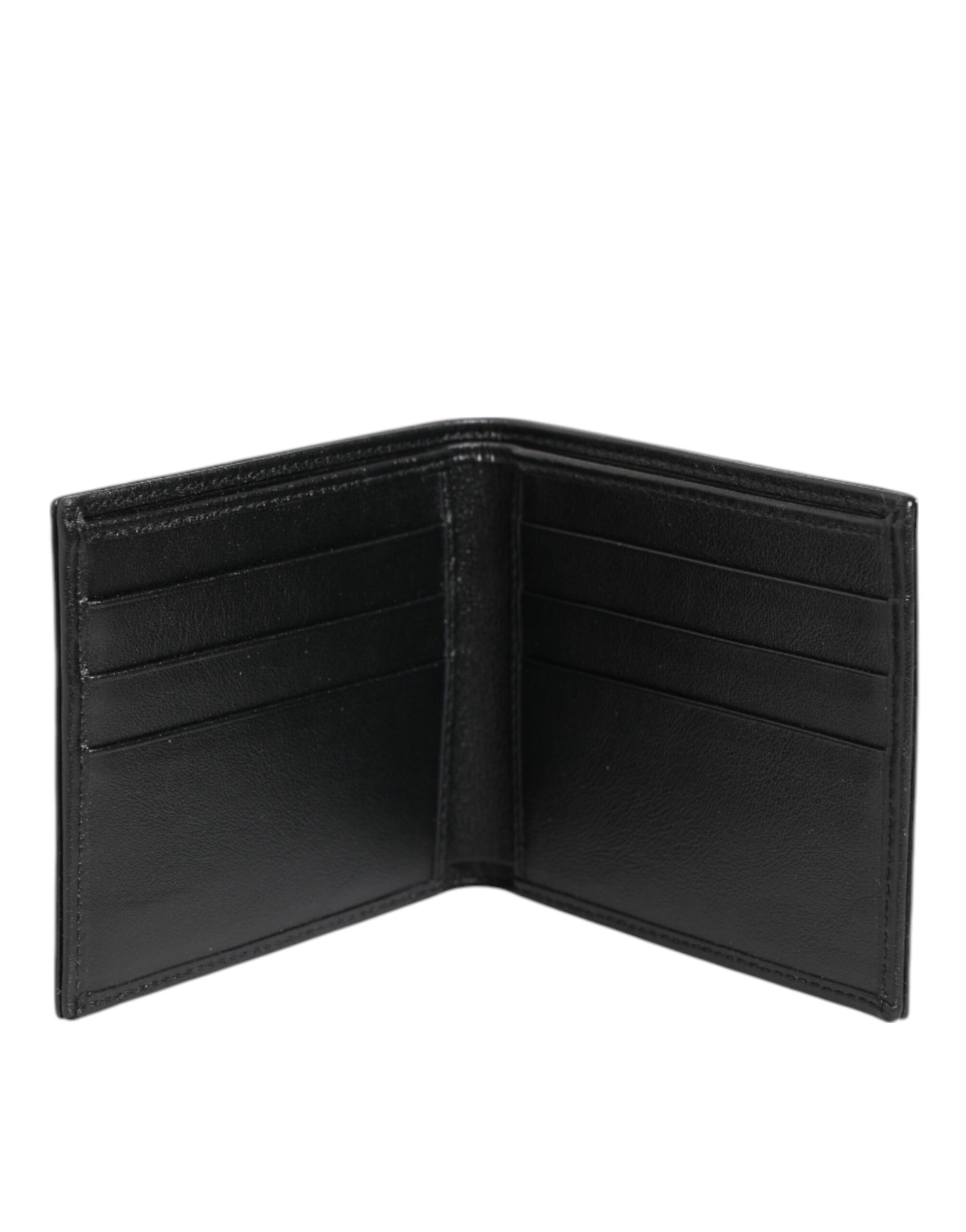 Dolce & Gabbana Black Exotic Leather Bifold Card Holder Men Wallet