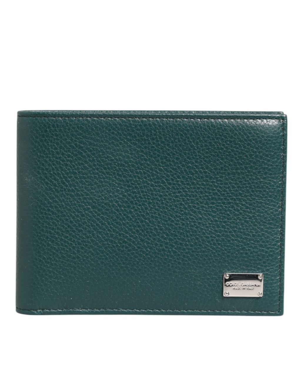 Dolce & Gabbana Green Leather DG Logo Engrave Bifold Card Holder Wallet