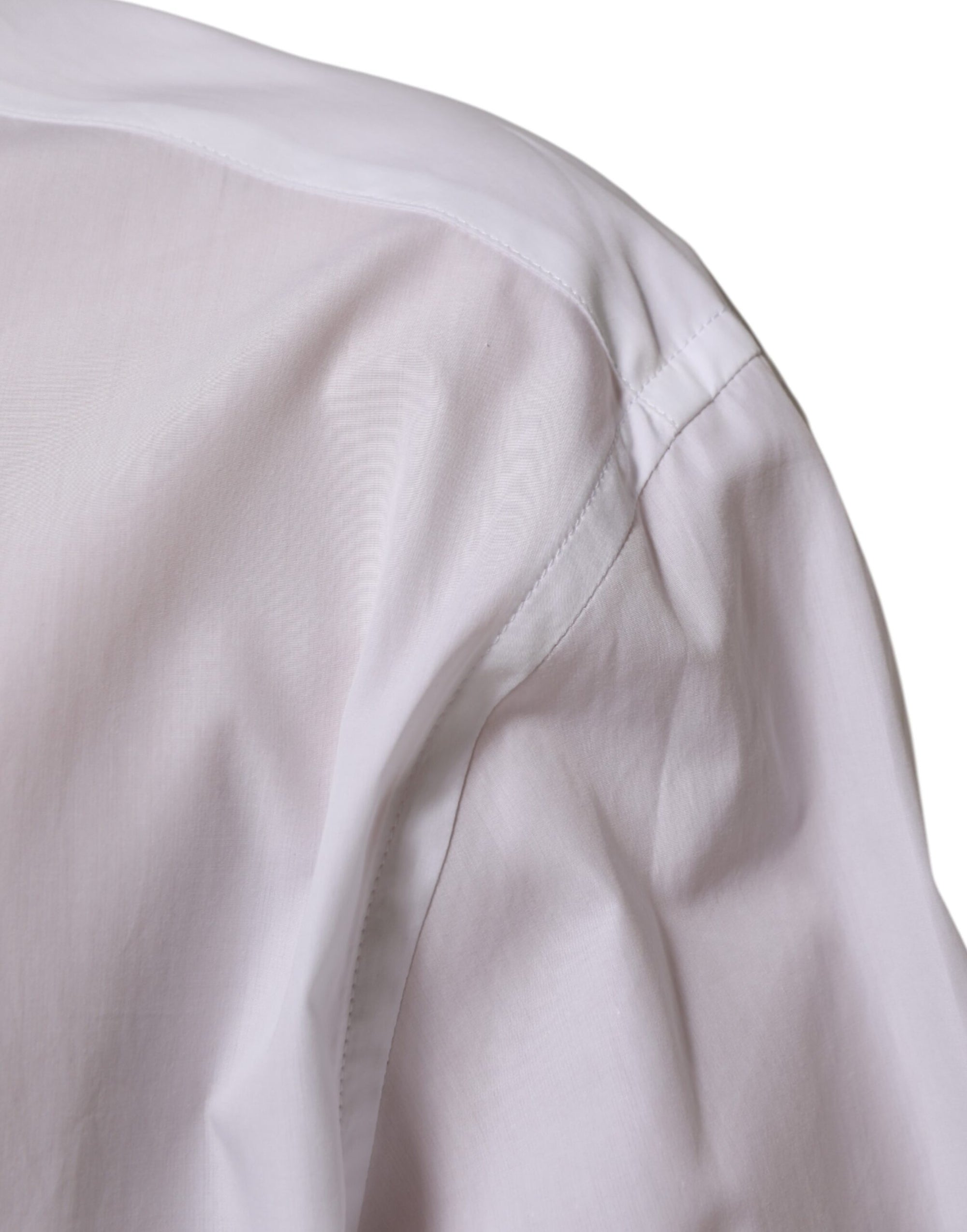 Dolce & Gabbana White Cotton Black DG Logo Long Sleeve Shirt