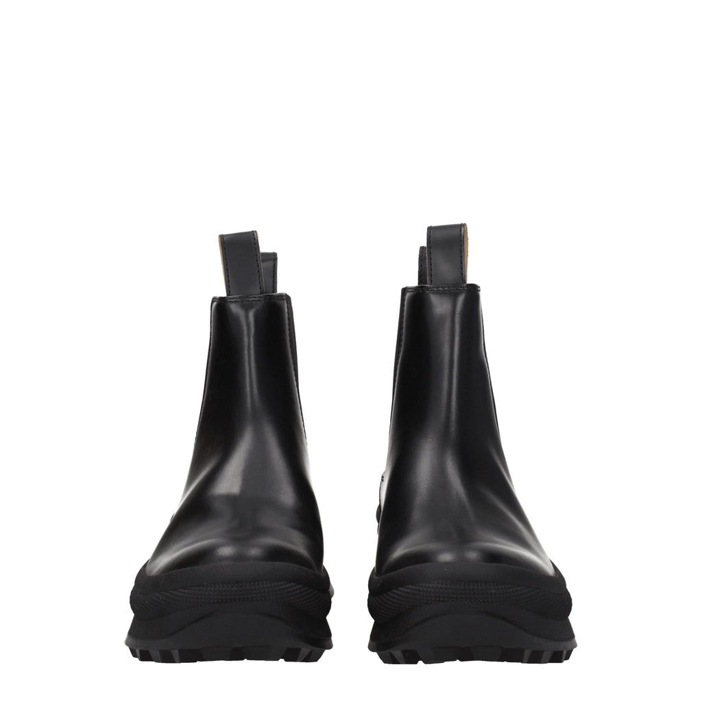 Jil Sander Black Leather Ankle Boots
