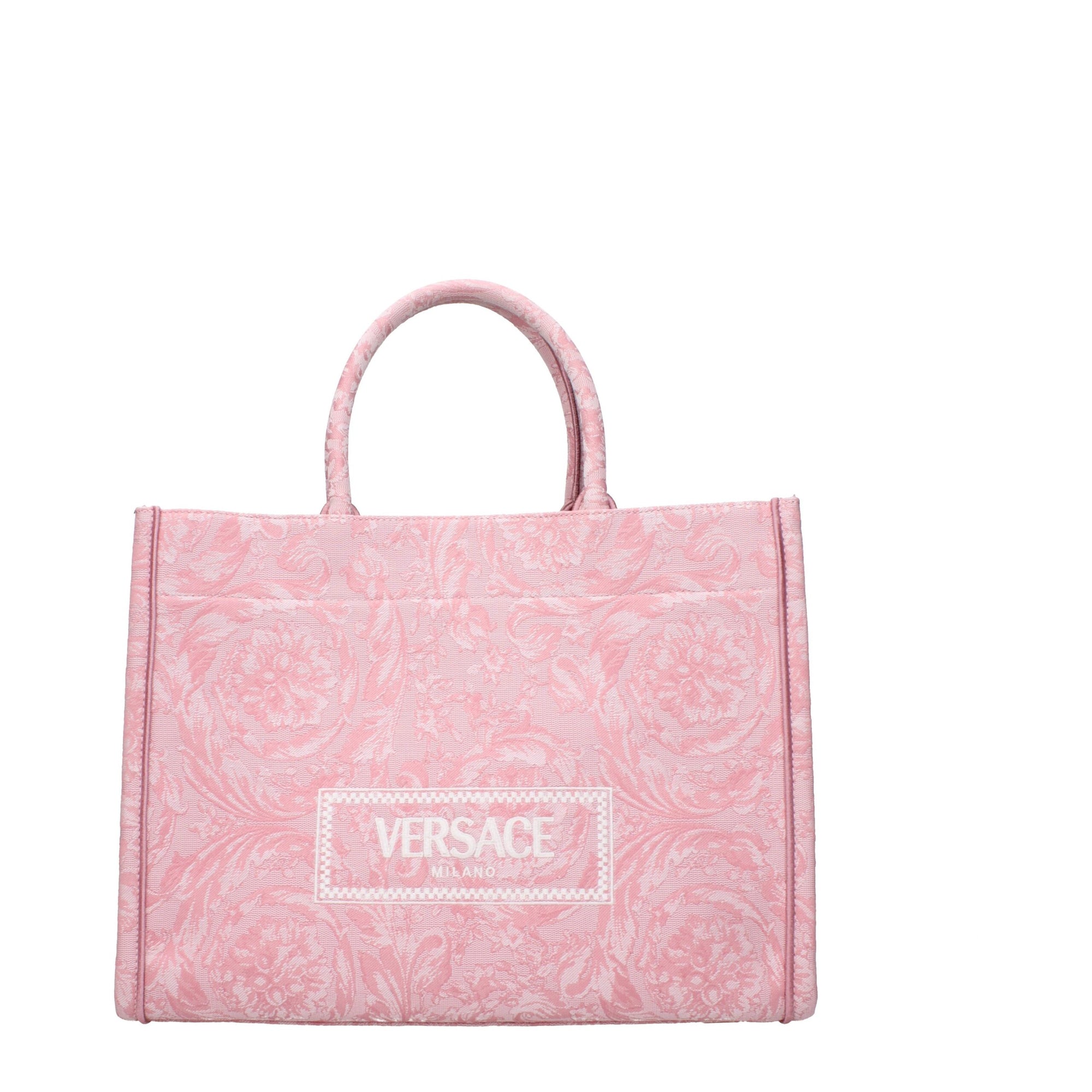 Versace Pink Fabric Handbags