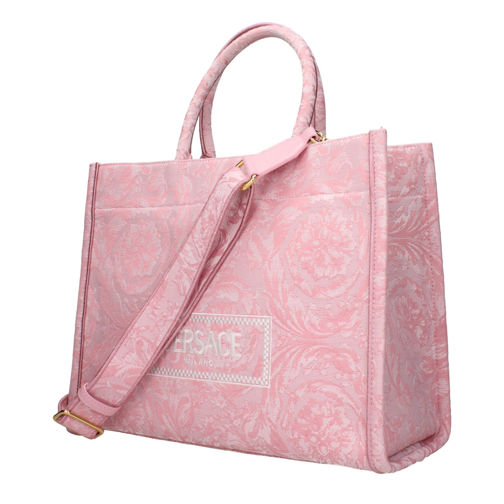 Versace Pink Fabric Handbags