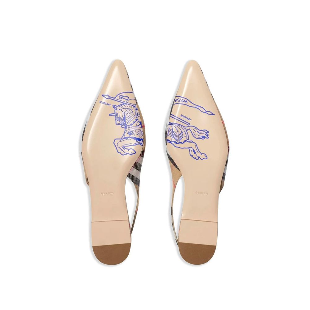 Burberry Check Birdie Slingback Ballerina Flats
