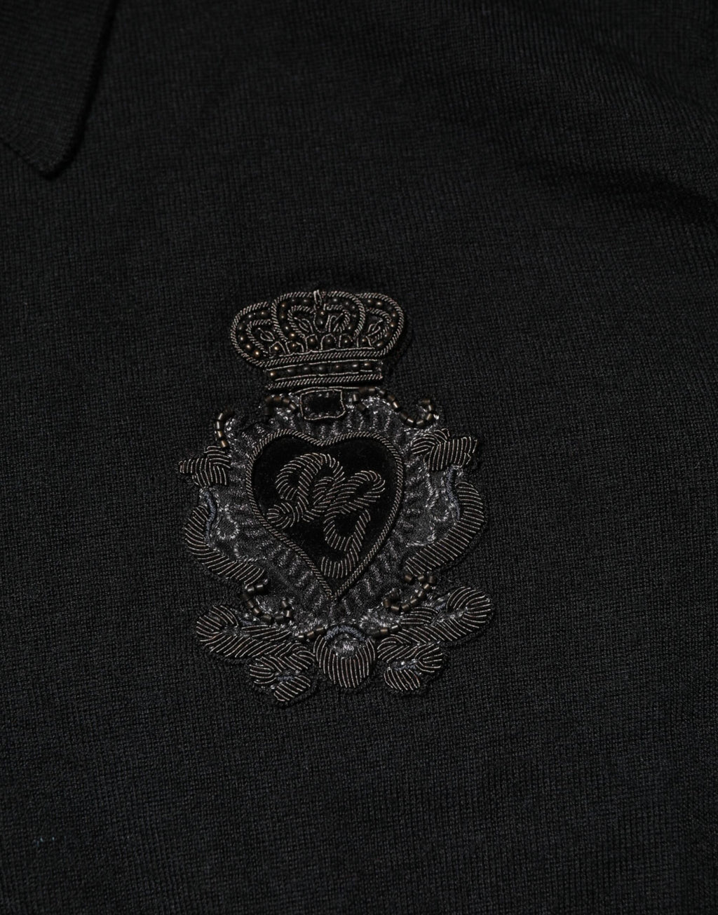 Dolce & Gabbana Black Cashmere Polo Men Longsleeves Sweater