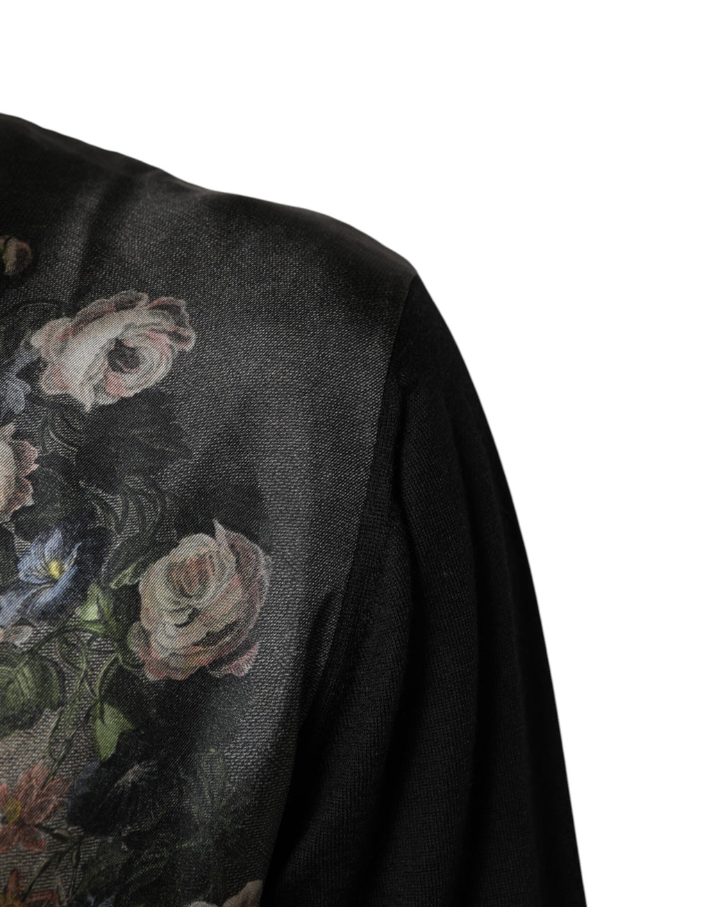 Dolce & Gabbana Black Cashmere Cherub Print Baroque Sweater