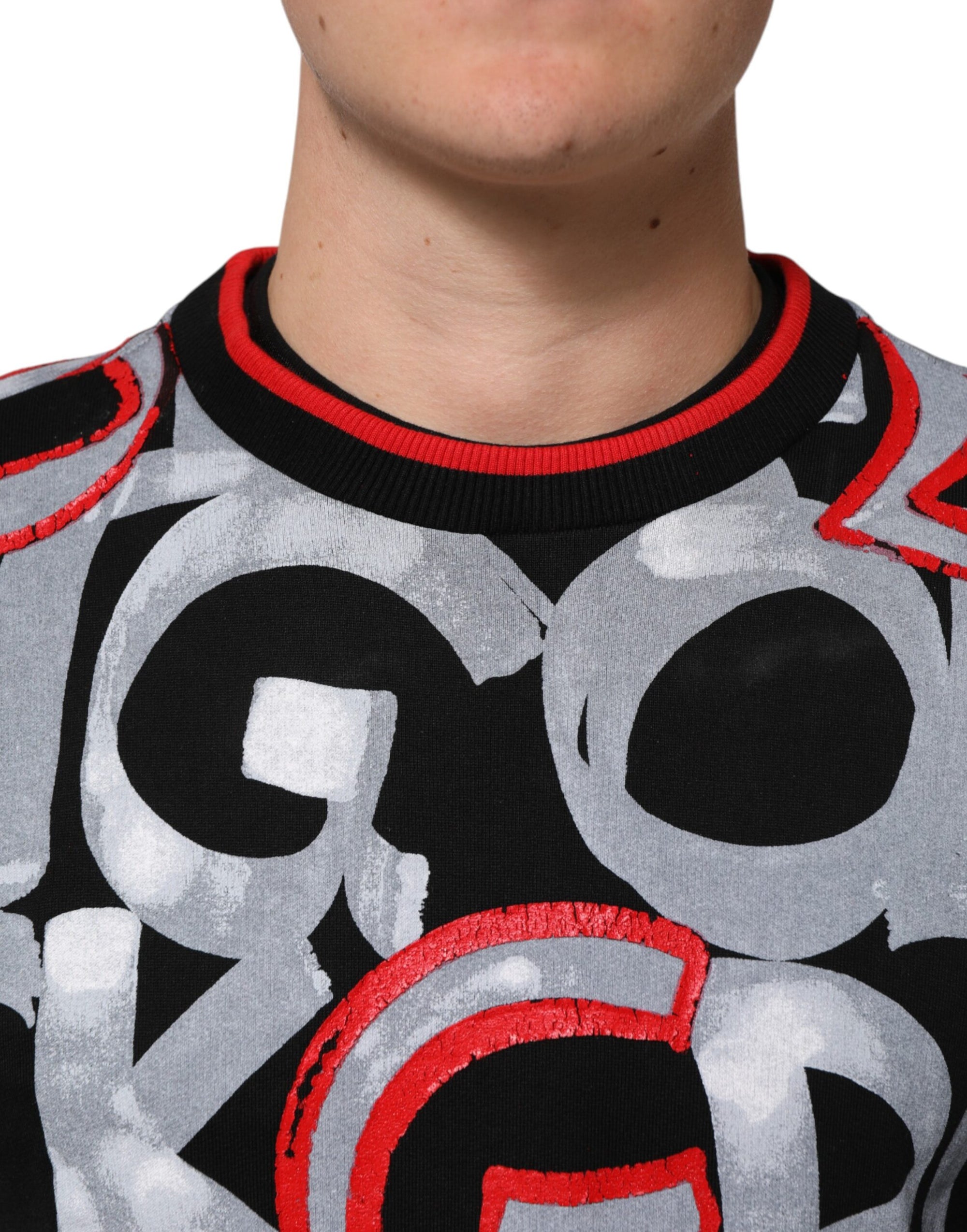 Dolce & Gabbana Multicolor Logo Monogram Crew Neck Sweater