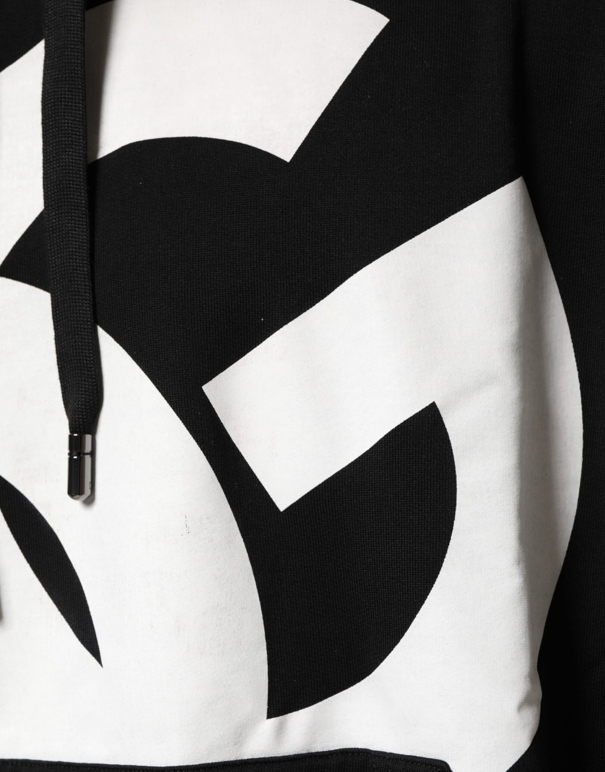 Dolce & Gabbana Black Cotton DG Logo Pullover Hoodie Sweater