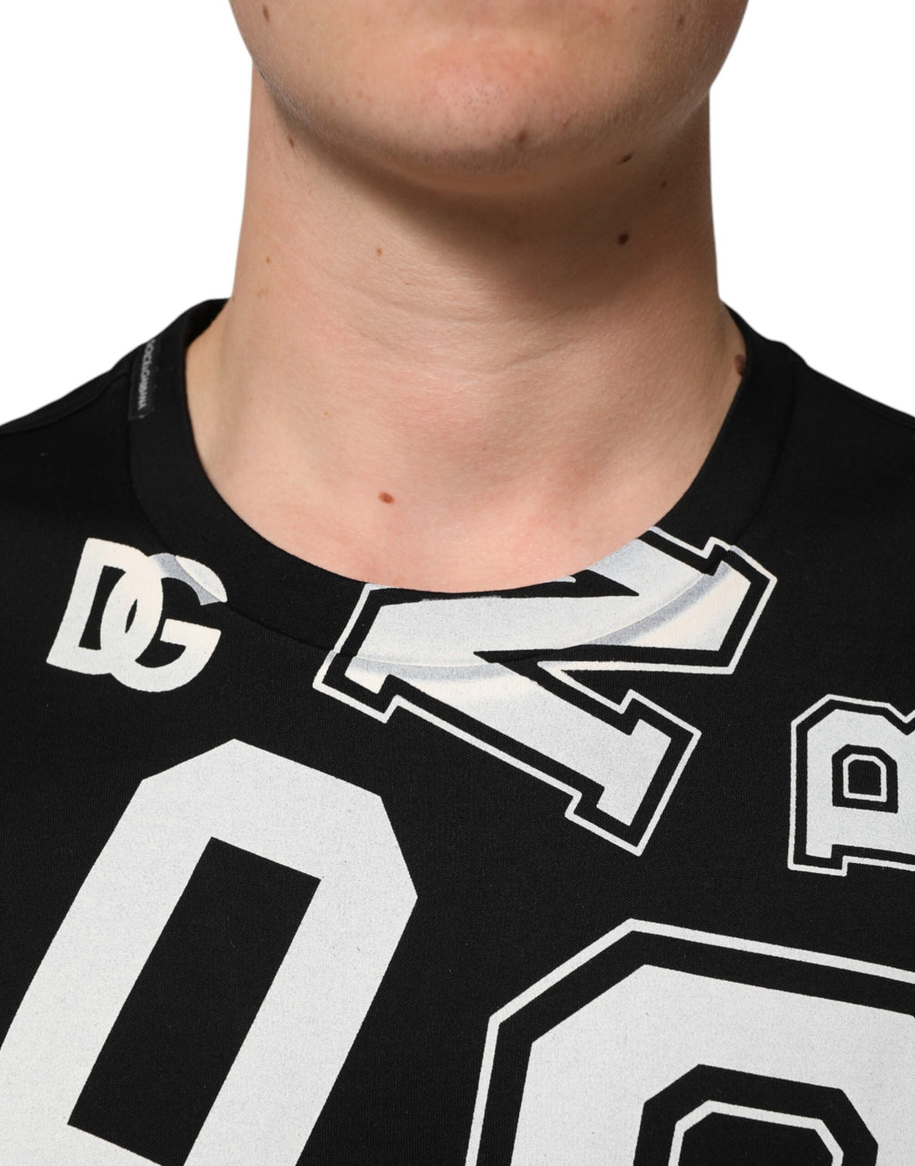 Dolce & Gabbana Black Cotton Letter Logo Short Sleeve T-shirt