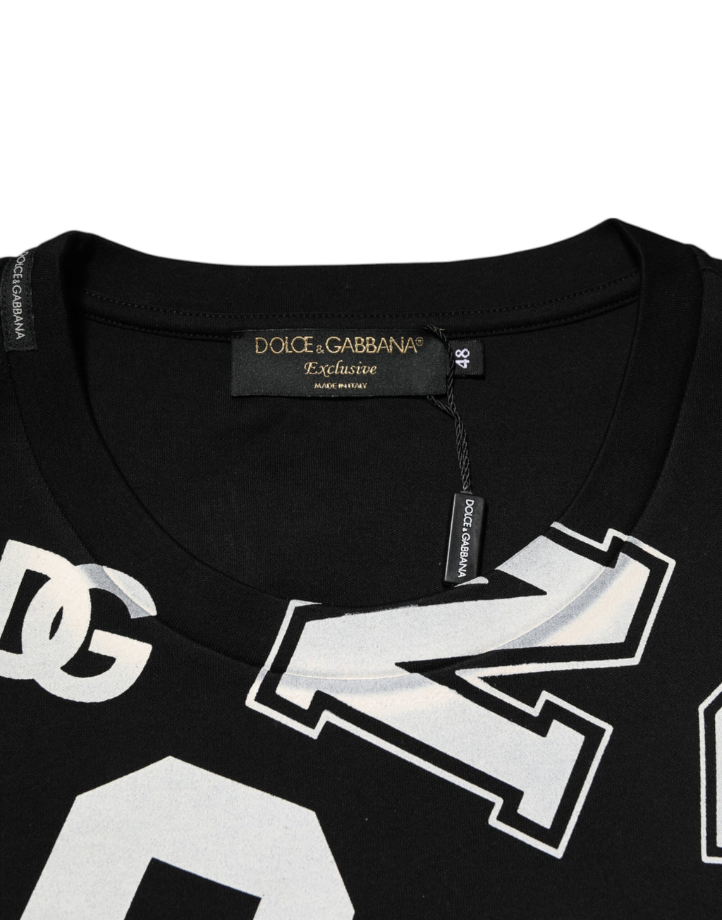 Dolce & Gabbana Black Cotton Letter Logo Short Sleeve T-shirt