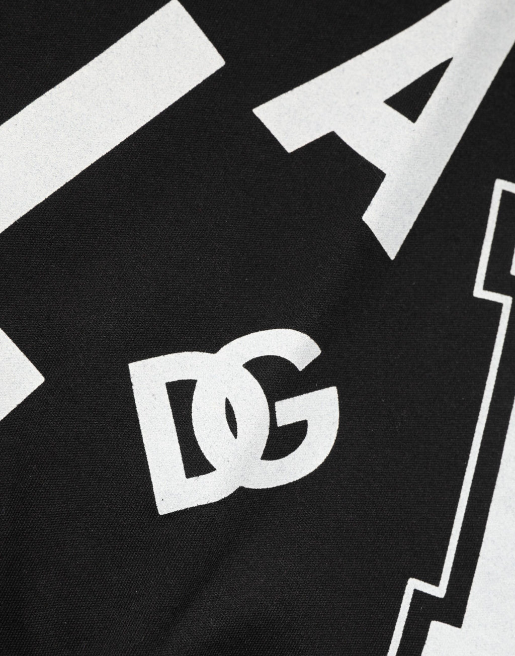 Dolce & Gabbana Black Cotton Letter Logo Short Sleeve T-shirt