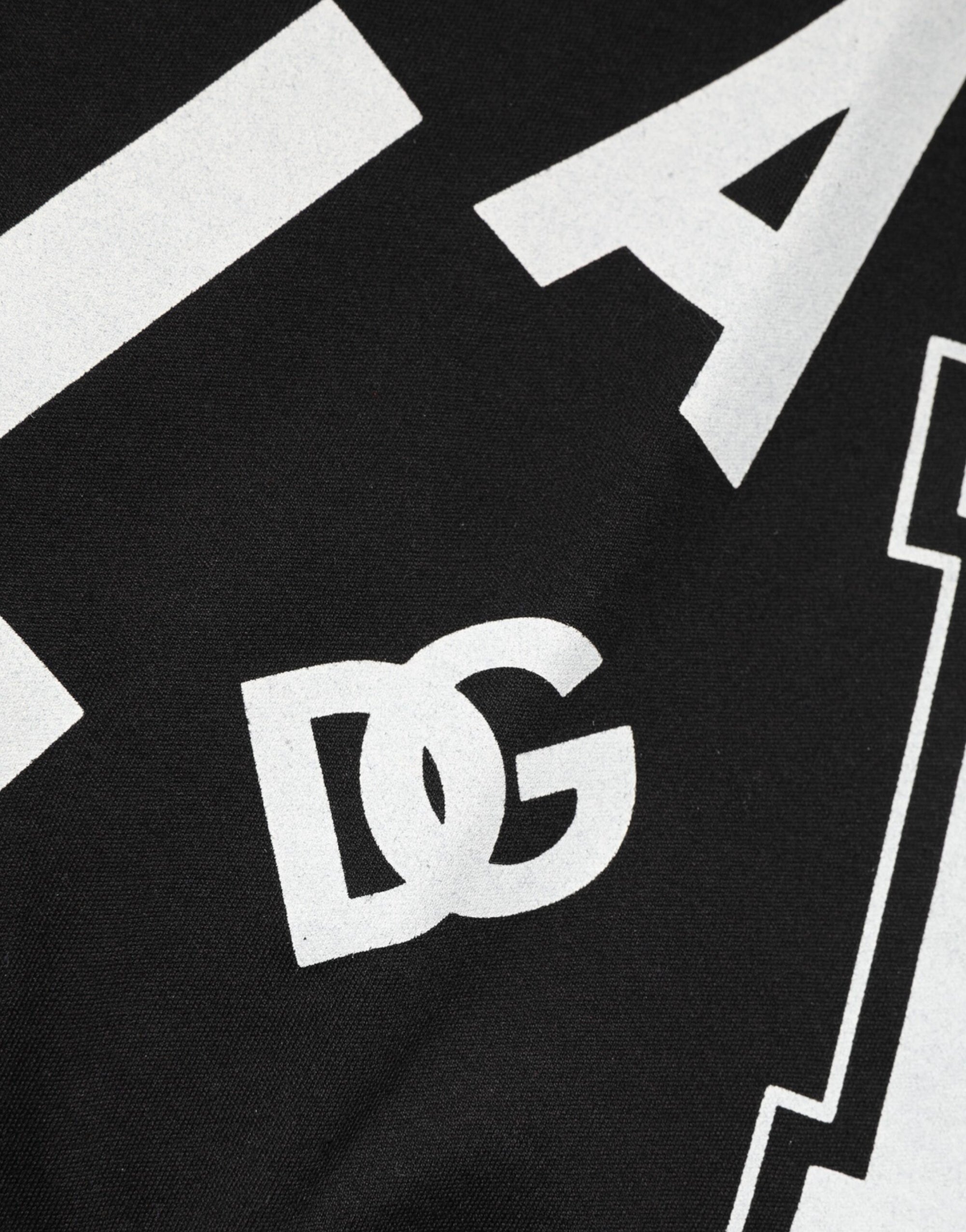 Dolce & Gabbana Black Cotton Letter Logo Short Sleeve T-shirt