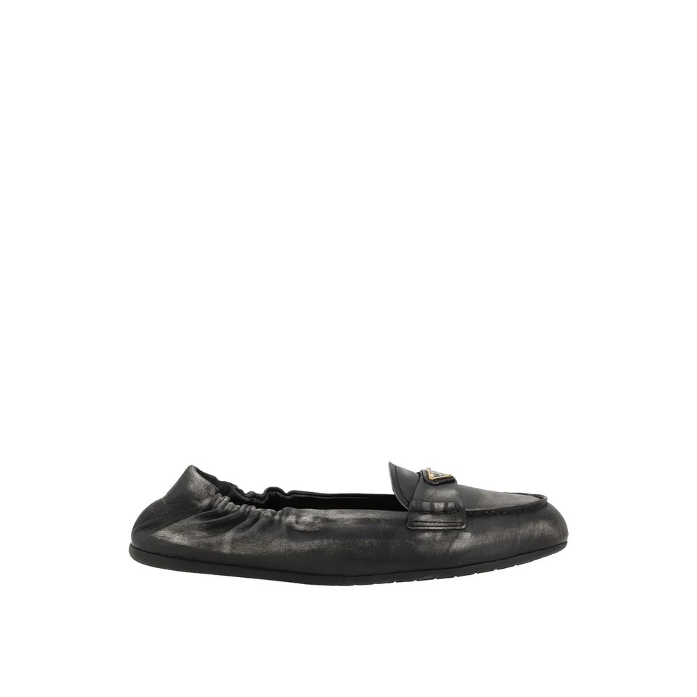 Prada Vintage-effect Leather Loafers