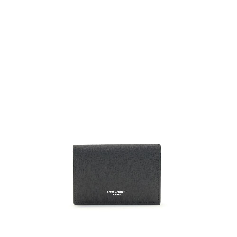 Saint Laurent Grain de poudre leather business Card Holder
