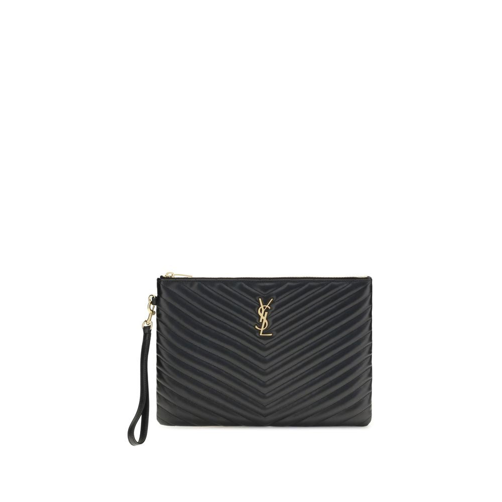 Saint Laurent Matelassé leather Pouch