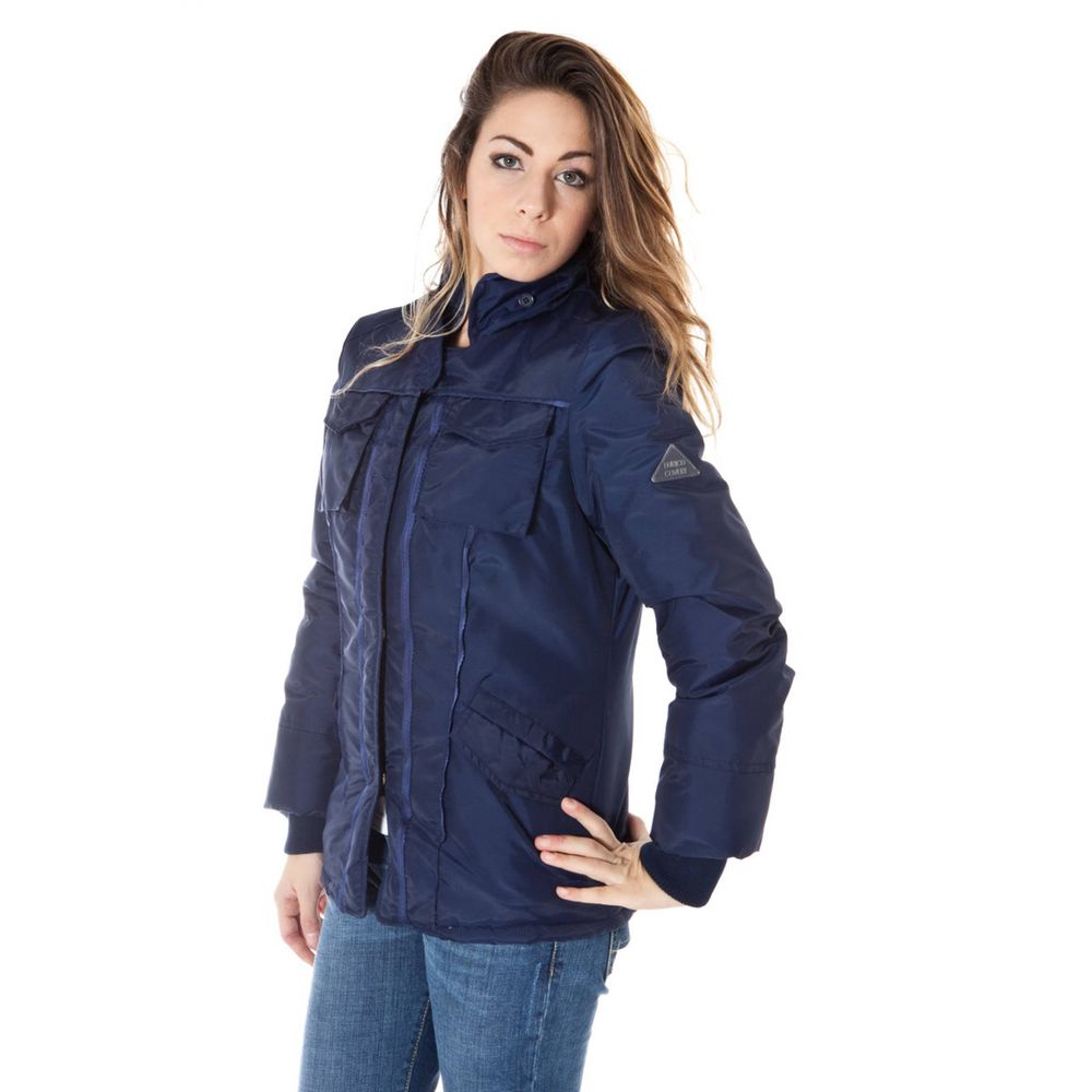 ENRICO COVERI Blue Nylon Jackets & Coat
