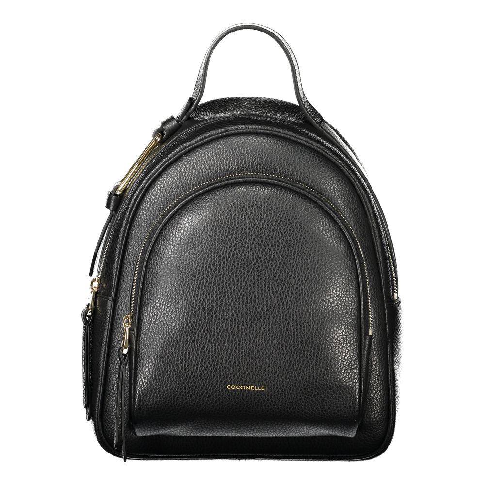 Coccinelle Black Leather Backpack