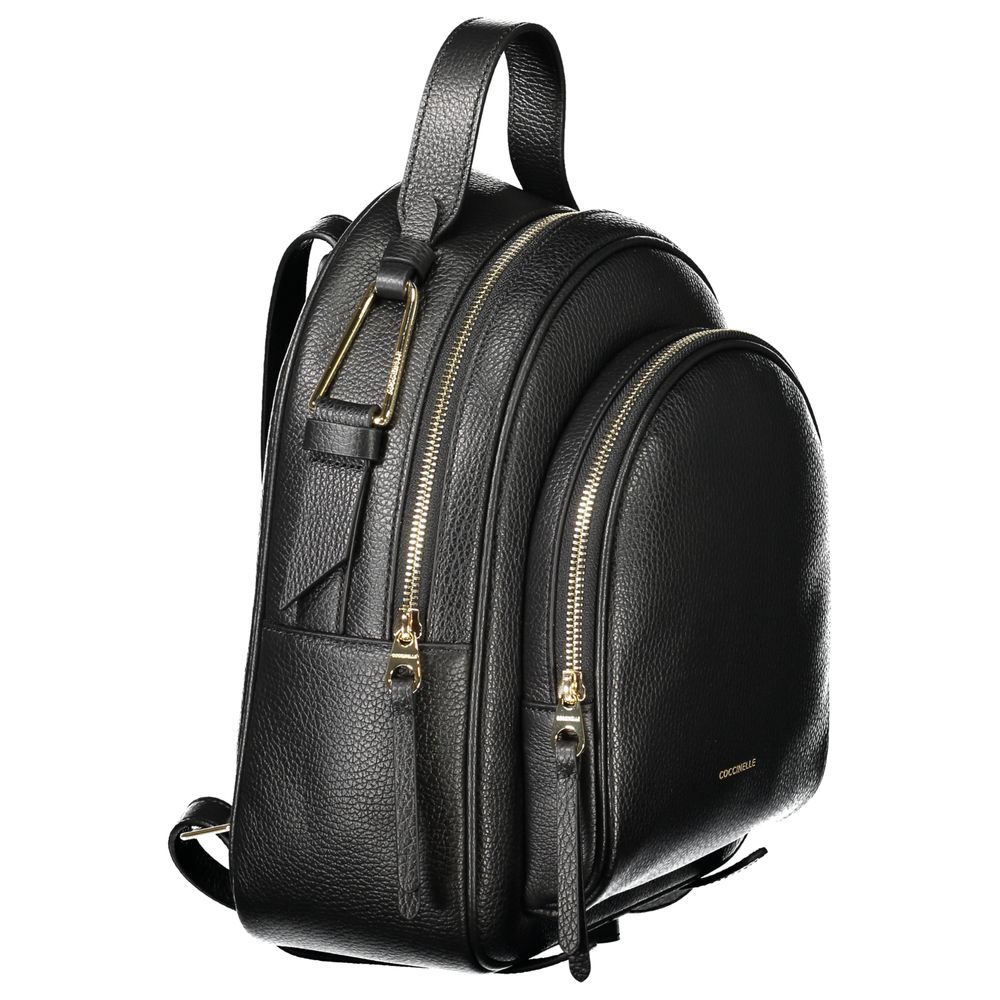Coccinelle Black Leather Backpack